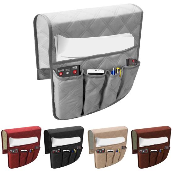 Waterproof Sofa Armrest Storage Organizer 5 Pockets for Phone Book Magazines