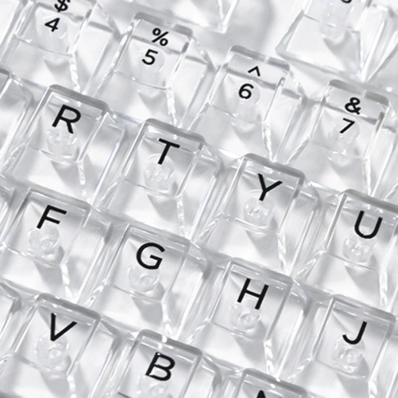 132Keys Transparent Keycaps 10mm Profile Keycap Set for Mechanical Keyboards with Color Lighting Side/Top Print