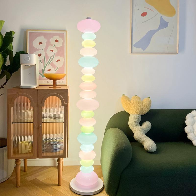 Sypialnia Pokój dziecięcy Tęczowa szklana lampa podłogowa Sofa do salonu Boczna atmosfera Pionowa lampa stołowa