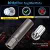 10 Spline Lug Nut Socket,Replacement For Ta20 17/19 10 Spline Lug Nut Key,Dual Drive 10 Point Wheel Lock Key,Compatible With Bimecc 10 Point Socket.