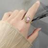 Unzip Rotating Ring Sunflower Ring Women Rotating Design Open Ring Set