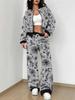 Gradual Change Autumn And Winter New European And American Women'S Clothing Retro Pattern Printing Suit Women