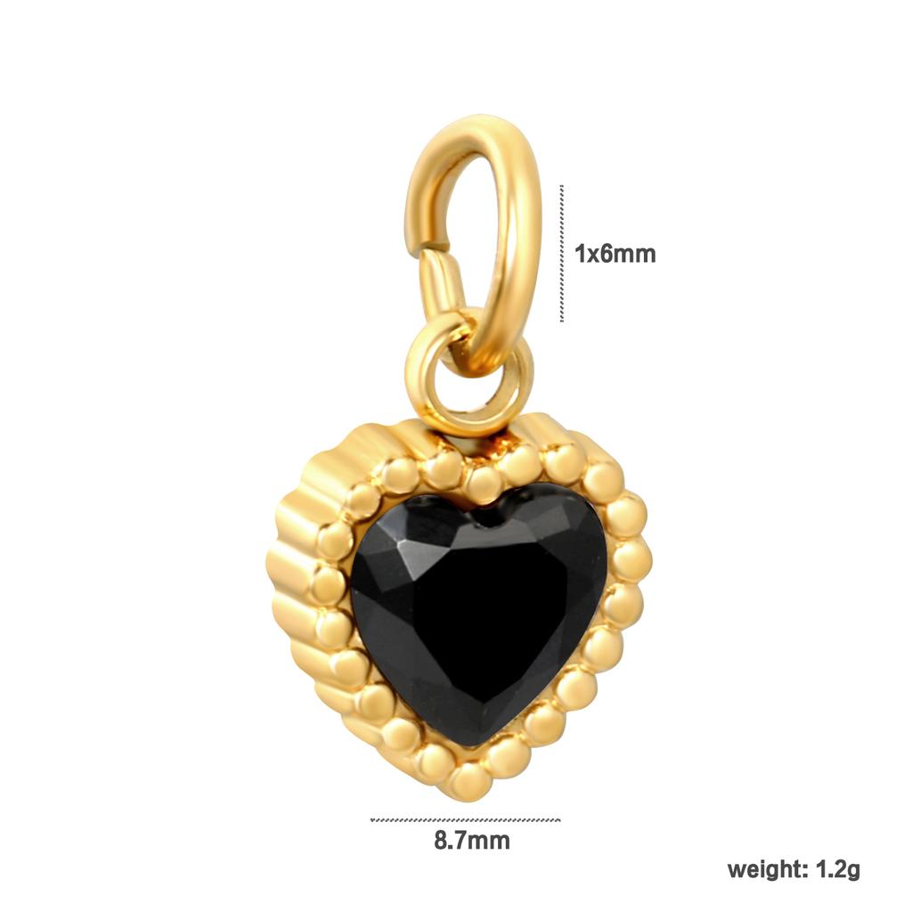 2026 New Waterproof 18K Gold Plated Stainless Steel Oval Heart Shape Cubic Zirconia Pendant Charms for DIY Jewelry Making