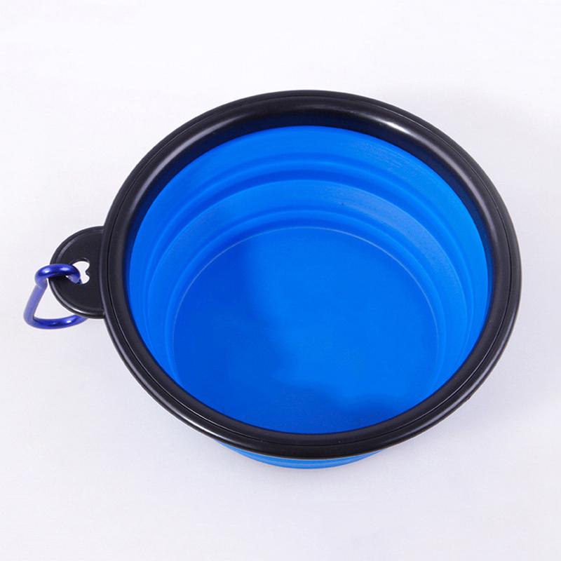 1000ml Collapsible Dog  Folding Silicone Bowl Pet Outdoor Travel Portable Puppy Food Container Feeder With Carabiner