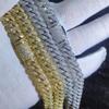 10mm Hip Hop Zircon Cubique CZ Iced Out Bulles Chaîne Maillon Cubain Collier Pour Femmes Bijoux Cadeau d'Anniversaire