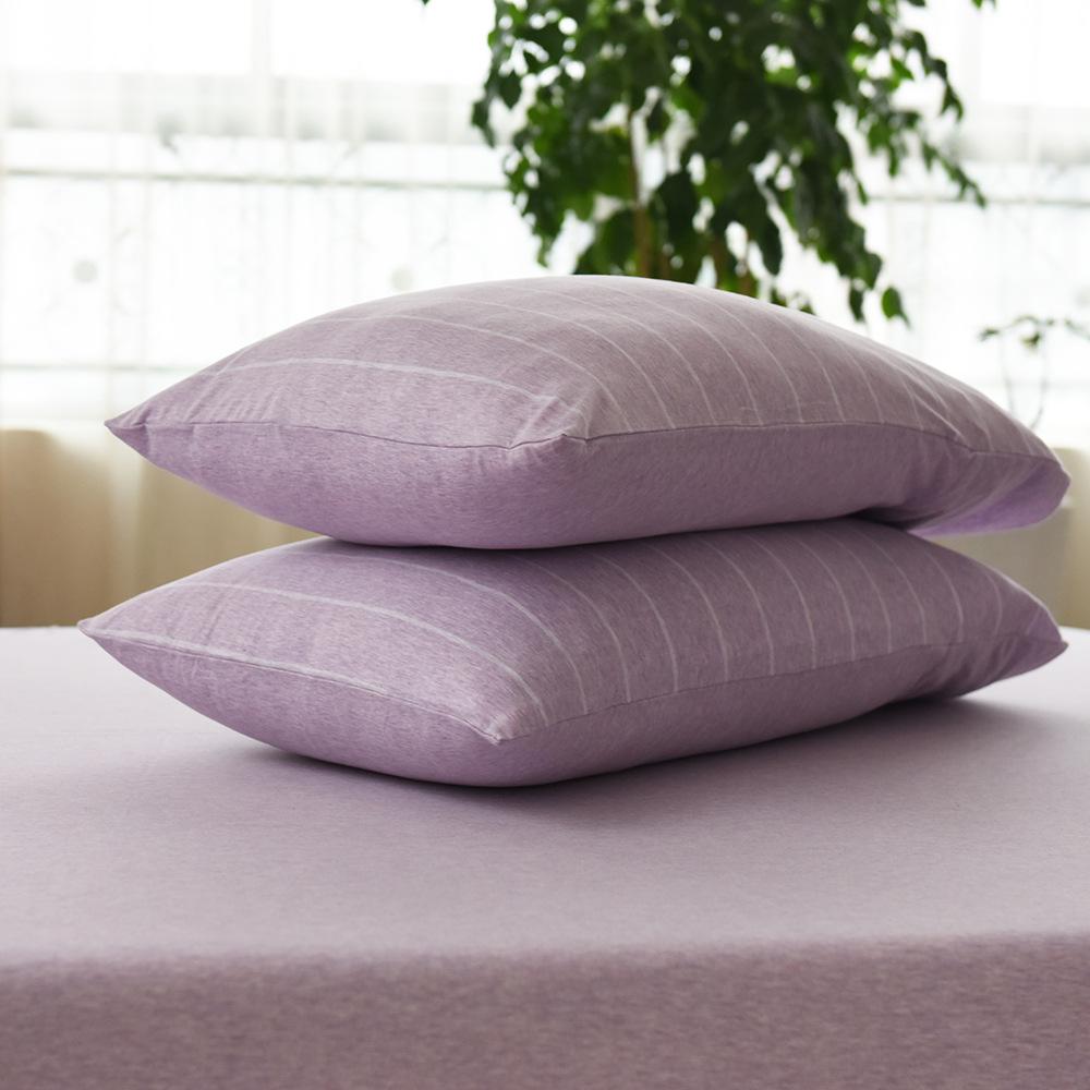 Pure Cotton Jersey Striped Bedding Set: Pillowcase, Duvet Cover, Fitted Sheet - Ideal for Dorms