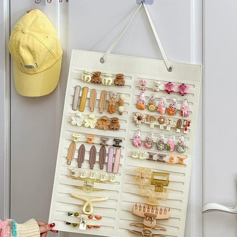 Simple Headwear Storage Hanging Bag, Felt Hair Clip Hanging Sorting Bag, Hair Clip Door Jewelry Storage Bag