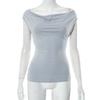 Sommer Schwingender Ausschnitt Ärmellos Sexy Rückenfrei Weste T-Shirt Neue Mode Elegant Slim Fit Einfarbiges Oberteil Damen Lässig Einfache Bluse Damenbekleidung