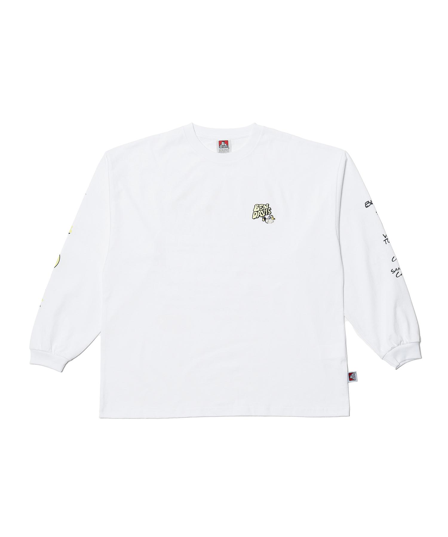 Ben Davis White Label Smoke Футболка с длинным рукавом Белый (негабаритный) White/M