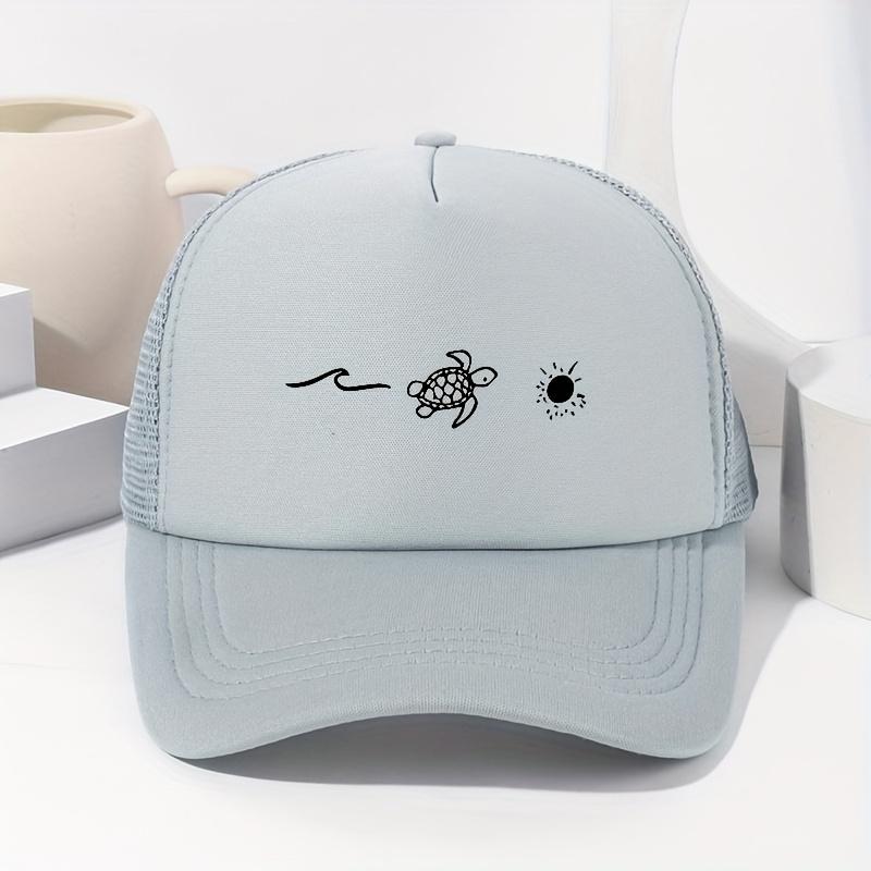Male and female turtle patterned baseball caps for spring and summer shade, outdoor activities, fishing