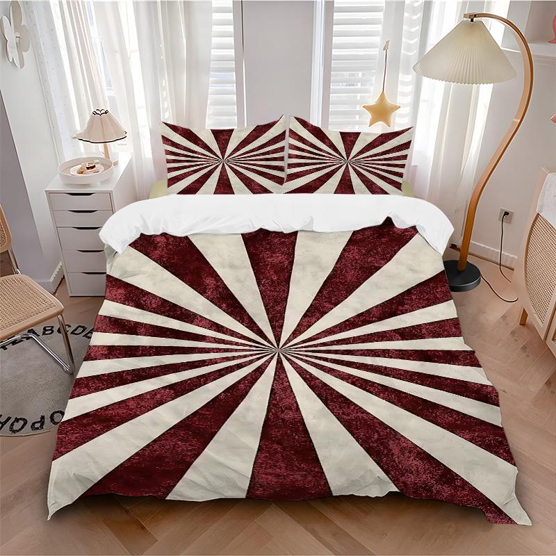 

3pc Sunburst Stripes Cover Set - 1 Quilt Cover + 2 Pillowcases, All Seasons Bedroom Setting, Perfect for Home005 135x200cm