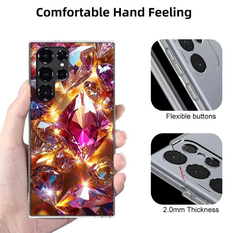 Shining and Dazzling Diamond Gemstones Cases Phone Case for Samsung Galaxy S26 Ultra S25 Edge S24 S23 FE S21 Plus S20 S22 S10 Co