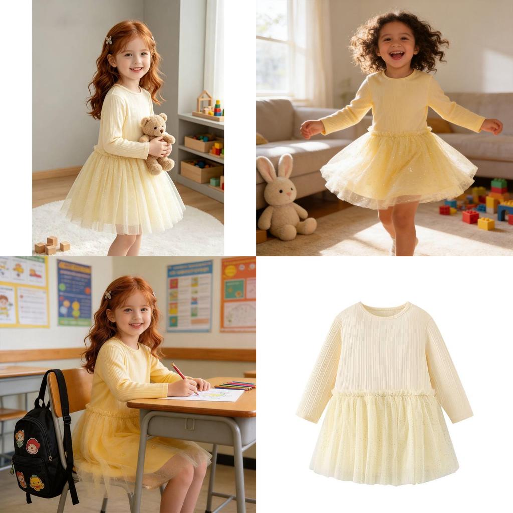 Girl Princess Dress With Cotton Fabric For Kids