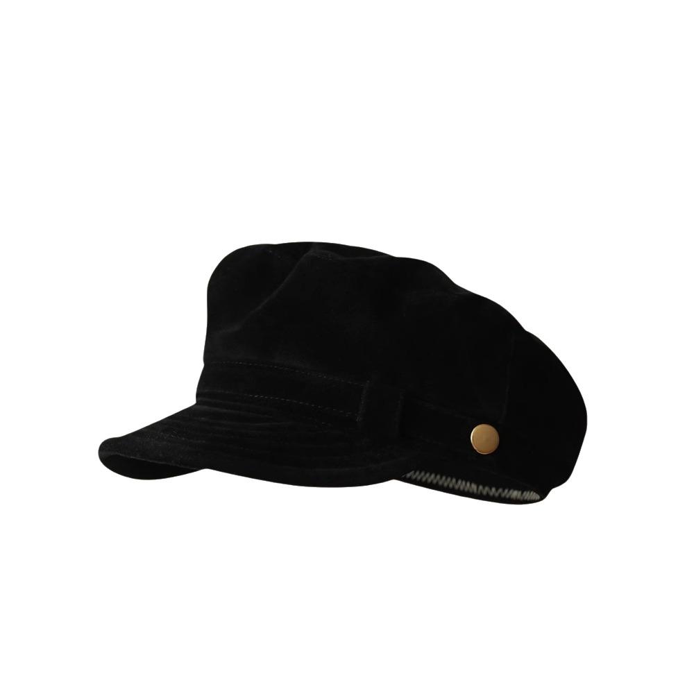 Autumn Winter Newsboy Caps Short Brim Octagonal Hat British Style Flat Top Naval Hat For Women