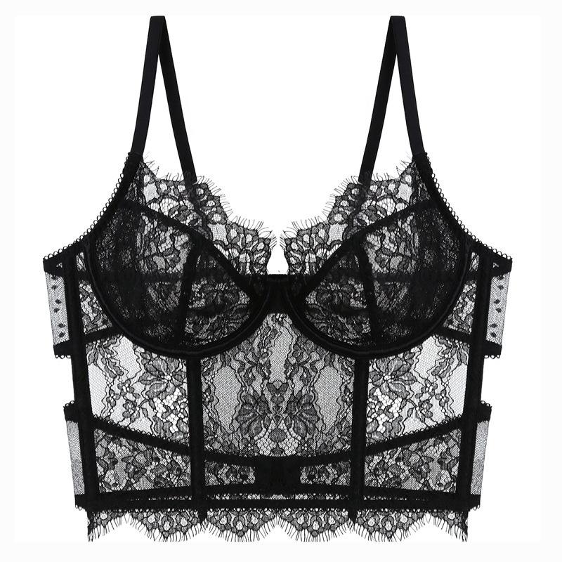 Женское корректирующее белье Сексуальное дышащее ультратонкое боди с кружевом-ресничками S