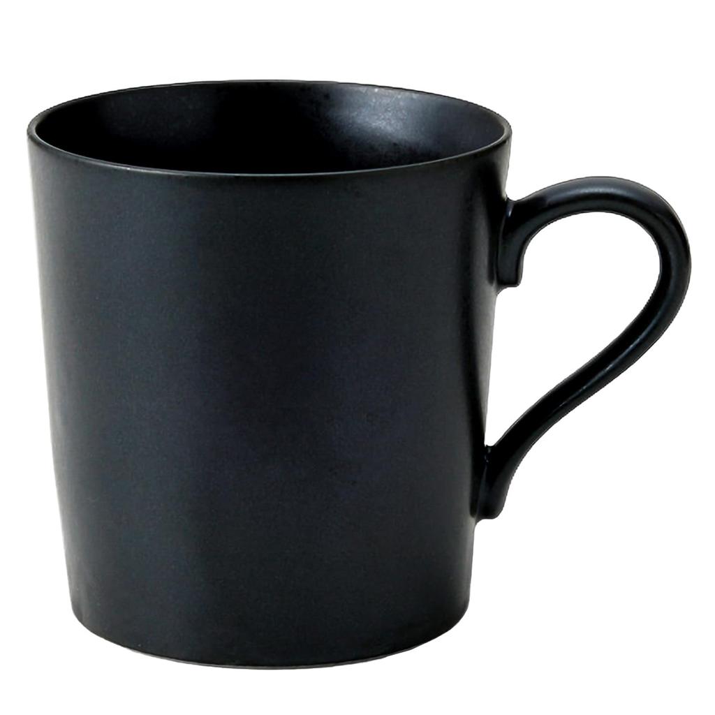 TAMAKI Lightweight Black Matte Mug, 8.6cm Diameter x 9cm Height, Porcelain, Dishwasher and Microwave Safe, Made in Japan, T-877326