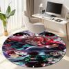 Classic Japanese-style Cartoon Demon Slayer Round Rug, Home Soft Decorative Anti-slip Yoga Mat and Chair Mat, Outdoor Floor Mat Carpet K23