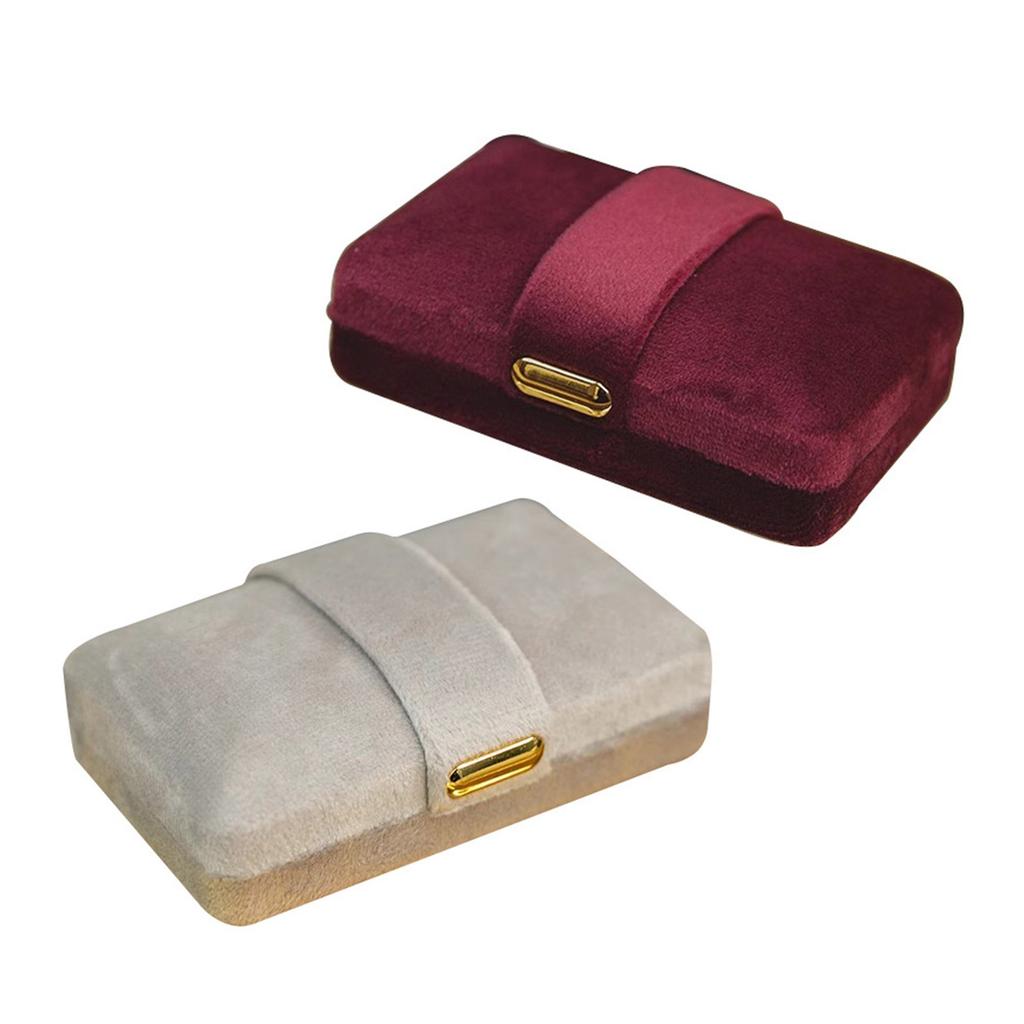 Velvet Ring Box For Jewelry Display And Storage Soft Interior Crafted Jewelry Rings Box With Multiple Compartments