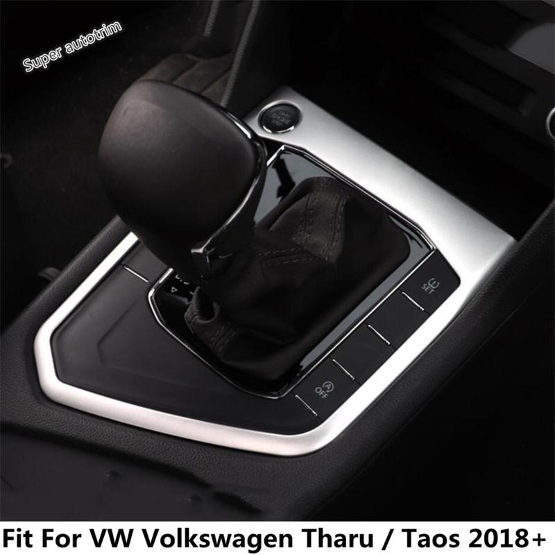 Car Central Console Gear Shift Panel Cover Trim Stainless Steel Interior Accessories For VW Volkswagen Tharu / Taos 2018 -
