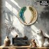 Retro Peacock Feather Round Metal Sign 8x8 Inch Vintage Aluminum Wall Plaque Bar Kitchen Cafe Office Home Decor