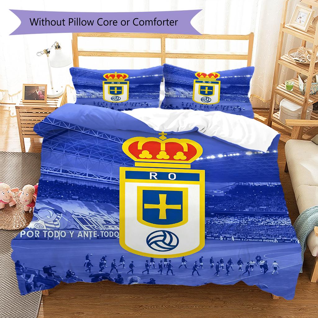 Set Copripiumino Trapuntato Real Oviedo Federa Decorazione per la Casa Regalo di Compleanno (1 * copripiumino + 2 * federa, senza nucleo)
