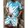 Fashion Men's Casual Suit 3D Casual Color Printing Summer T-shirt Shorts Simple