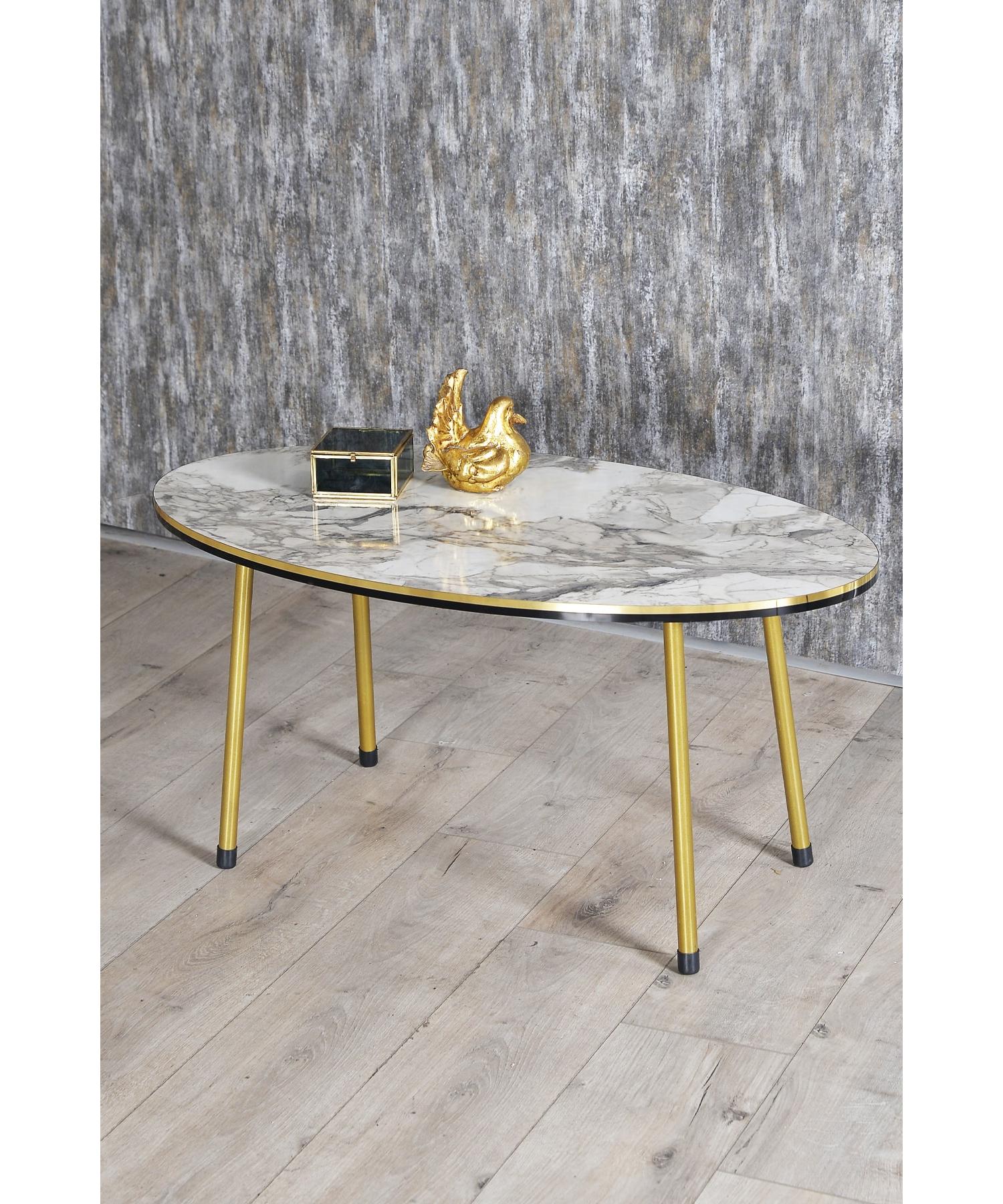 

Центральный стол Efes Ellipse Metal Leg Double Gold