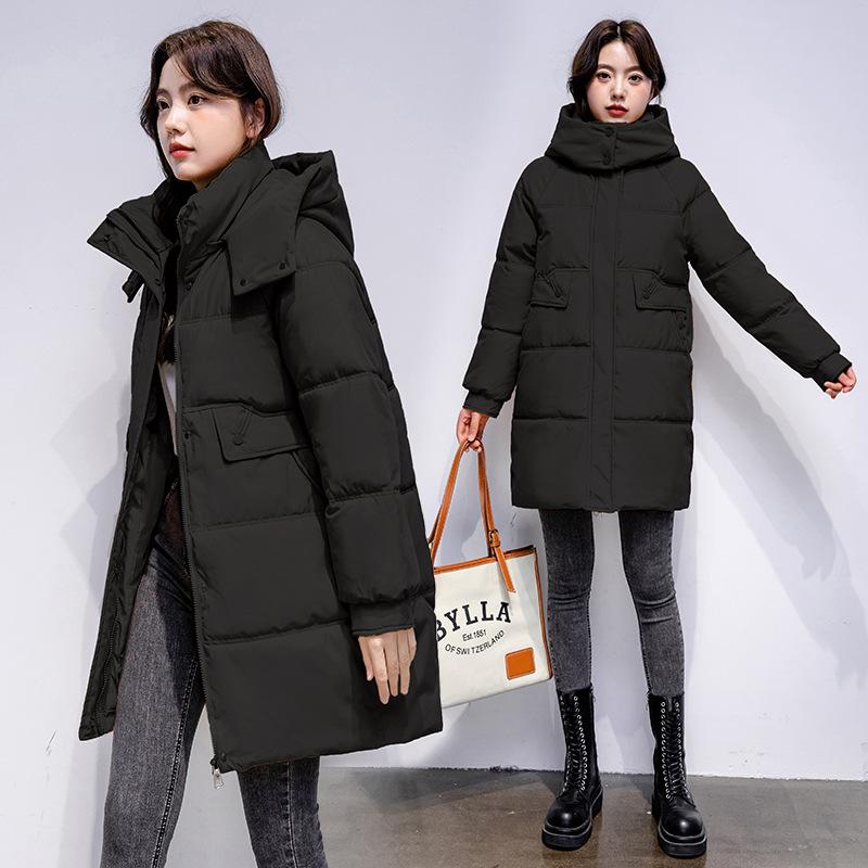 Thickened Cotton-padded Clothes Women's Medium and Long Winter New Fashion Thin and Warm Cotton-padded Jackets Cotton-padded Clothes Versatile Ho