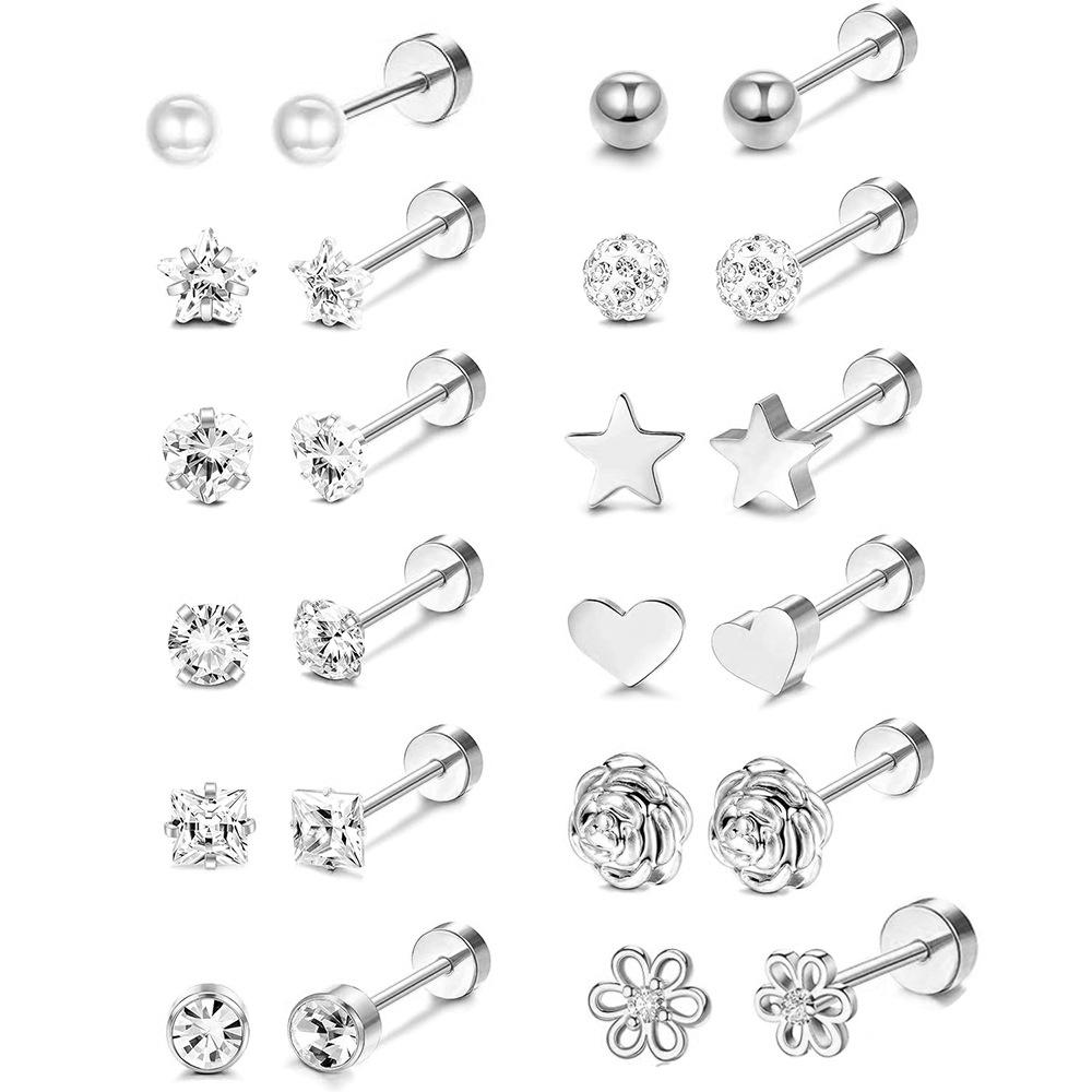 Stainless steel ear ring earring set - simple and fashionable earrings