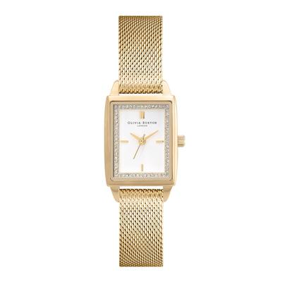 Rivenditore Autorizzato Orologio Olivia Burton ob24000016 Townhouse 21mm Rettangolare Oro Bianco Maglia [OLIVIA BURTON] Da Donna &