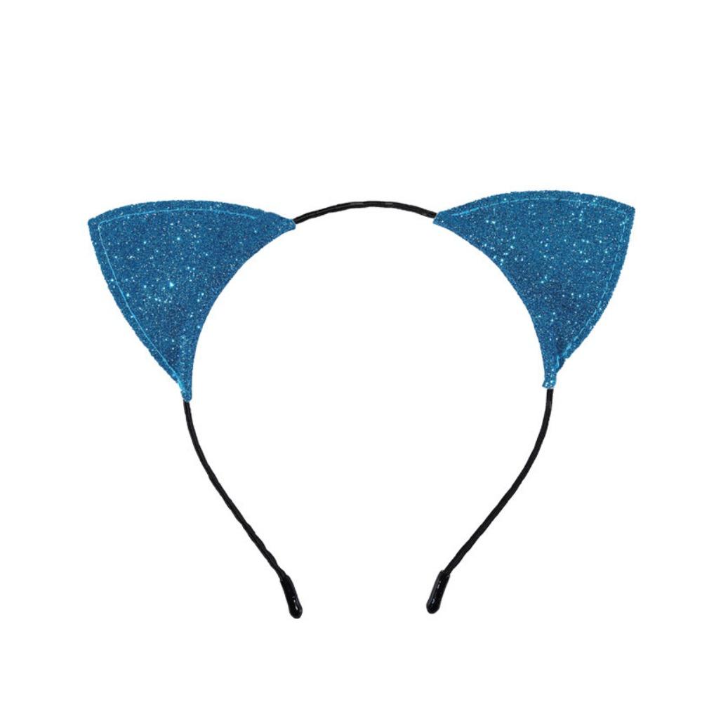 Universal Halloween Cat Ear Headband Shinny Cosplay Cat Ear Headpiece Cute Cat Ear Hair Hoop Kid