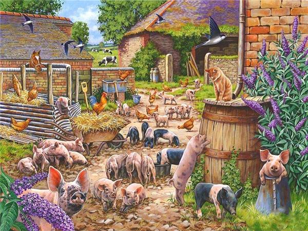 Ferme Mozaic complet cu diamante Peisaj Animale Câini Tablouri decorative 5d Diamante Poză Diamont Instrumente de pictură Artă de broderie