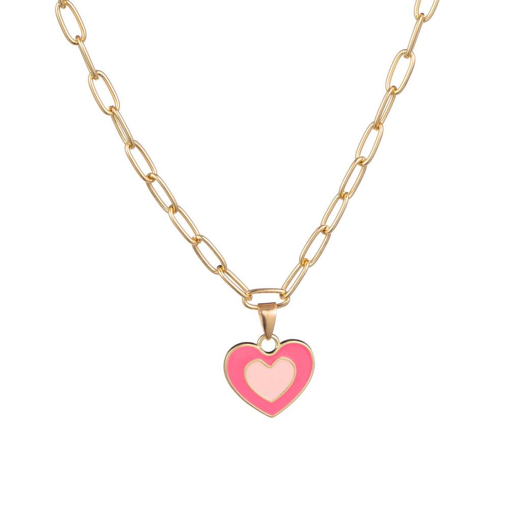 Stylish Heart Pendant Necklace In Multicolor With Elegant Design For Trendy Women Fashion Accessories