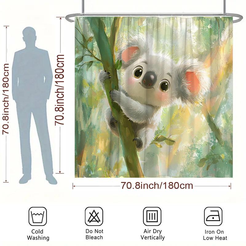 Adorable Koala in the Forest Shower Curtain - Water-Resistant, Easy to Clean, Adds a Touch of Nature and Charm to Your Bathroom