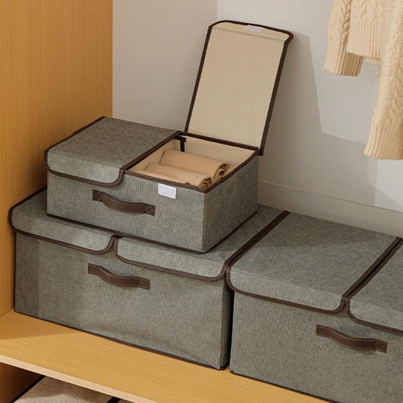 Space Saving Foldable Clothing Organizers Box Nonwoven Fabric Storage Container With Dividers And Protective Cover