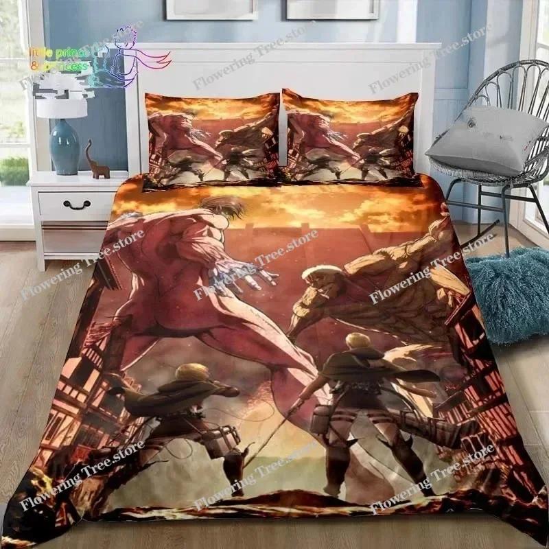 Anime Attack on Titan 3D Print Bedding Set Single Twin Full Queen King Size Bed Set Adult Kid Bedroom Bedding Gift029