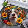 Pitbull Round Area Rug,Carpet Rug for Living Room Bedroom Sofa Playroom Decor,Non-slip Floor Mat
