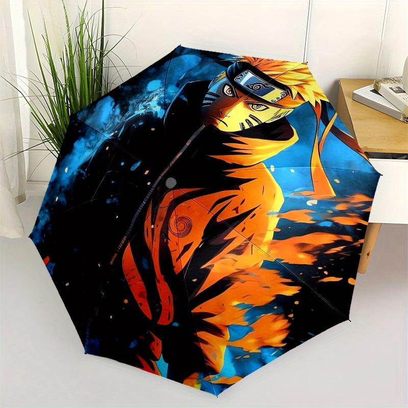 

Uzumaki Fire Mode Artwork Umbrella with Plastic Handle, Compact & Stylish, Vibrant Cartoon Pattern, Suitable for All Seasons H (as the picture,Iron&8K)