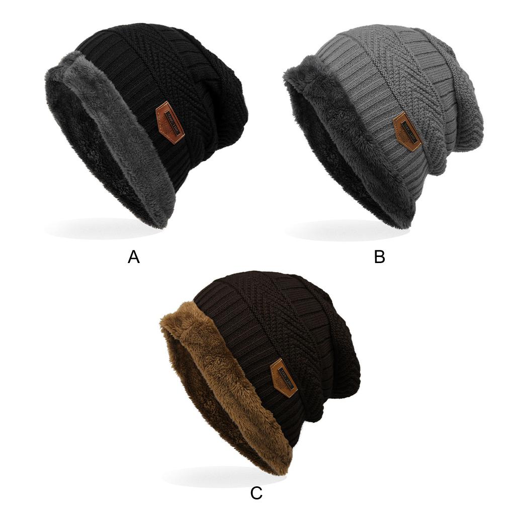Gorro de Invierno para Hombre Gorros de Punto Negros Gorro de Otoño Gorra para Esquiar al Aire Libre Gorro Grueso Cálido Gorros Tipo Calavera Gorro de Lana Gorra para Montañismo Suave