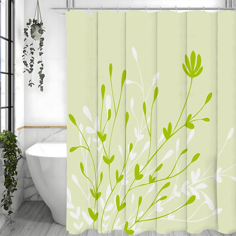 Green Grass Shower Curtain, Bathroom Decorative Shower Curtain, Waterproof Shower Curtain With Hooks