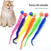 Solid Color Elastic Ball & Caterpillar Teaser Stick Kitten Toy