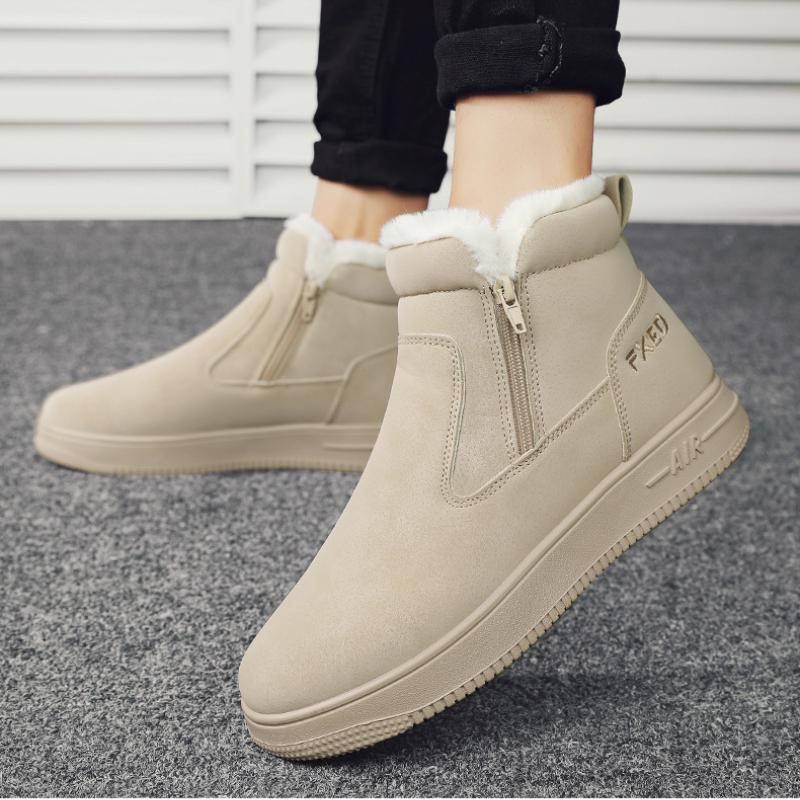 Pánské zimní boty Bavlněné sněhule Teplé plyšové Venkovní Vodotěsné Ležérní Pánské kotníkové boty Kulatá špička Měkké Pohodlné Nový styl