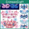Cute Pink Stitch Aluminum Foil Balloon Set Interstellar Baby Birthday Decoration Balloons