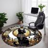 1PC Egyptian Cat Office Round Rug, Non Slip, Soft and Durable Office Rug for Interior Decoration, Perfect for Office