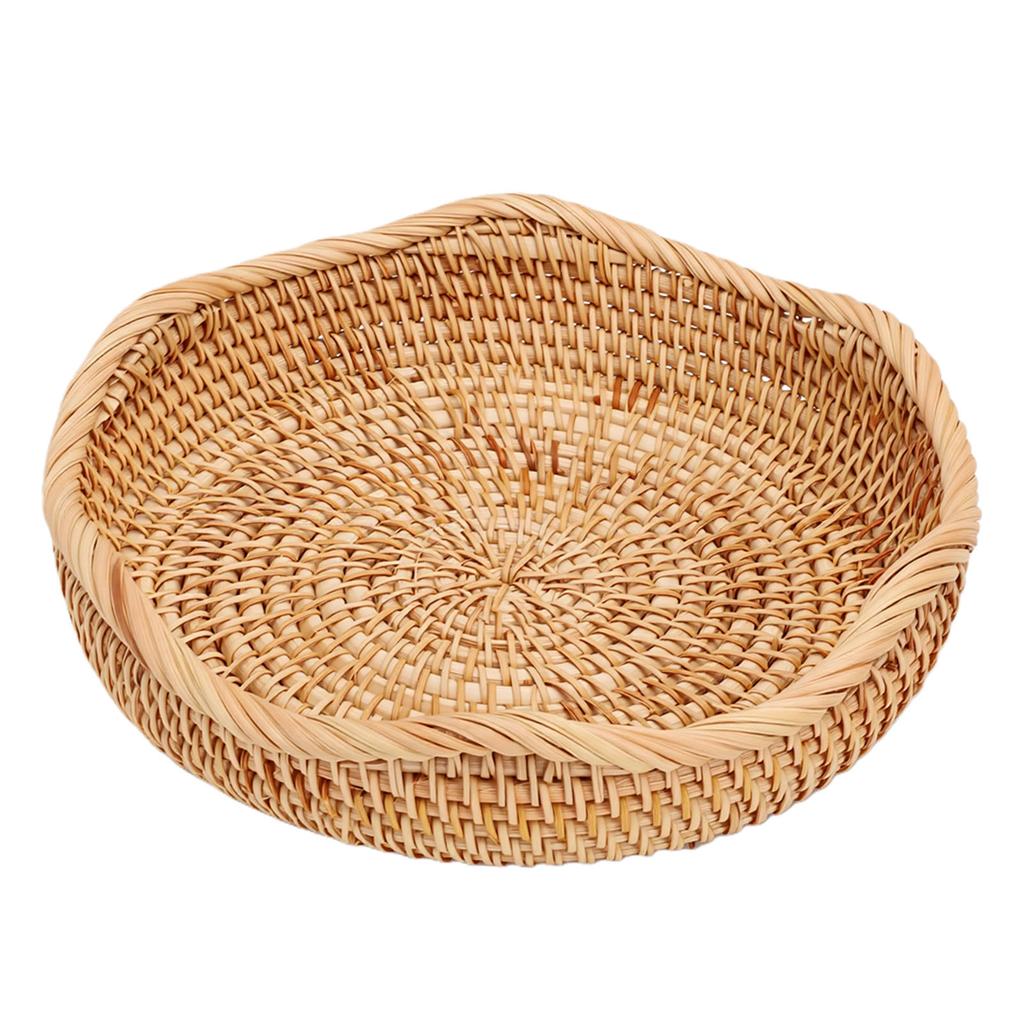   Basket Round Woven Storage Bowl Bread Fruit Serving Basket for Kitchen Dining Room Living Room