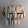 A New Autumn and Winter Fashion Set for Women, Featuring A Knitted Belt Top, Loose High-waisted Wide-leg Pants and Two Pieces