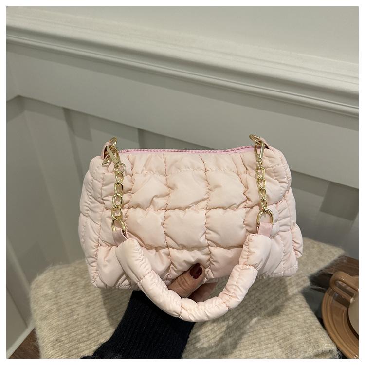 2024 Pleated Cloud Bubble Shoulder Bag - Trendy Korean Down Cotton Underarm Design