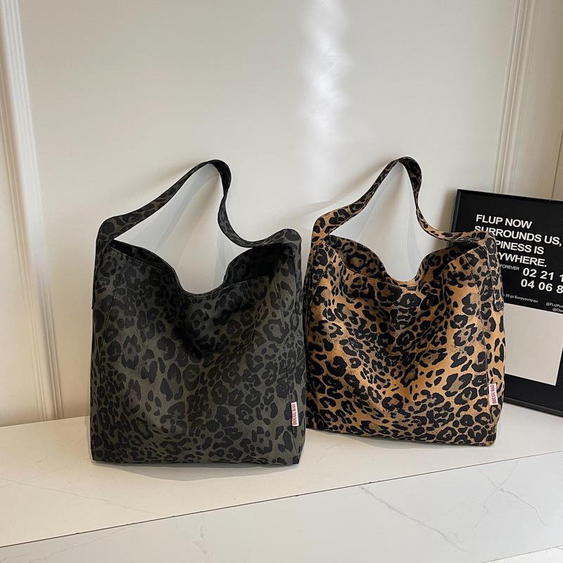 Large Capacity Leopard Print Bag Shopping Bag Women's Shoulder Bag Tote Bag