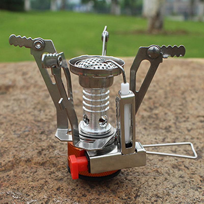

Backpacking Camp Stove Foldable Backpacking Stove Portable Small Camping Stove Piezo Ignition Cooking Gear Windproof Hiking фиолетовый