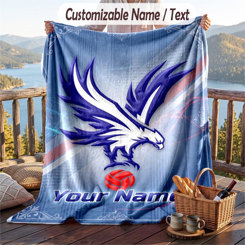 Flannel Blanket Crystal Palace Print Custom Name Text Soft Throw for Sofa Bed